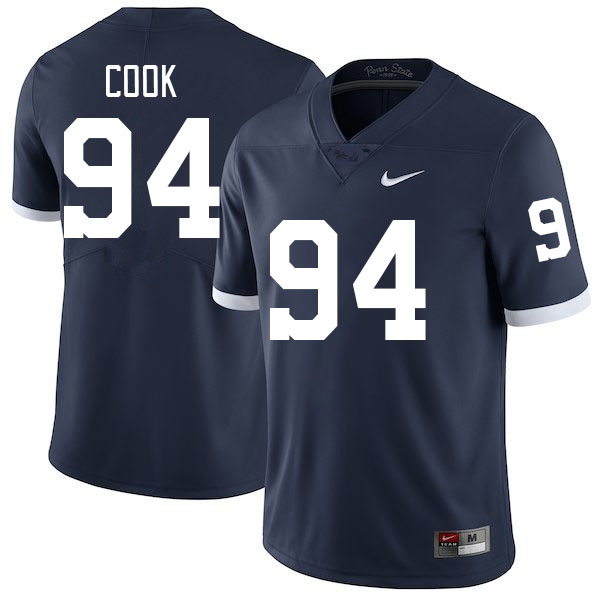 Men #94 De'Andre Cook Penn State Nittany Lions College Football Jerseys Stitched-Retro